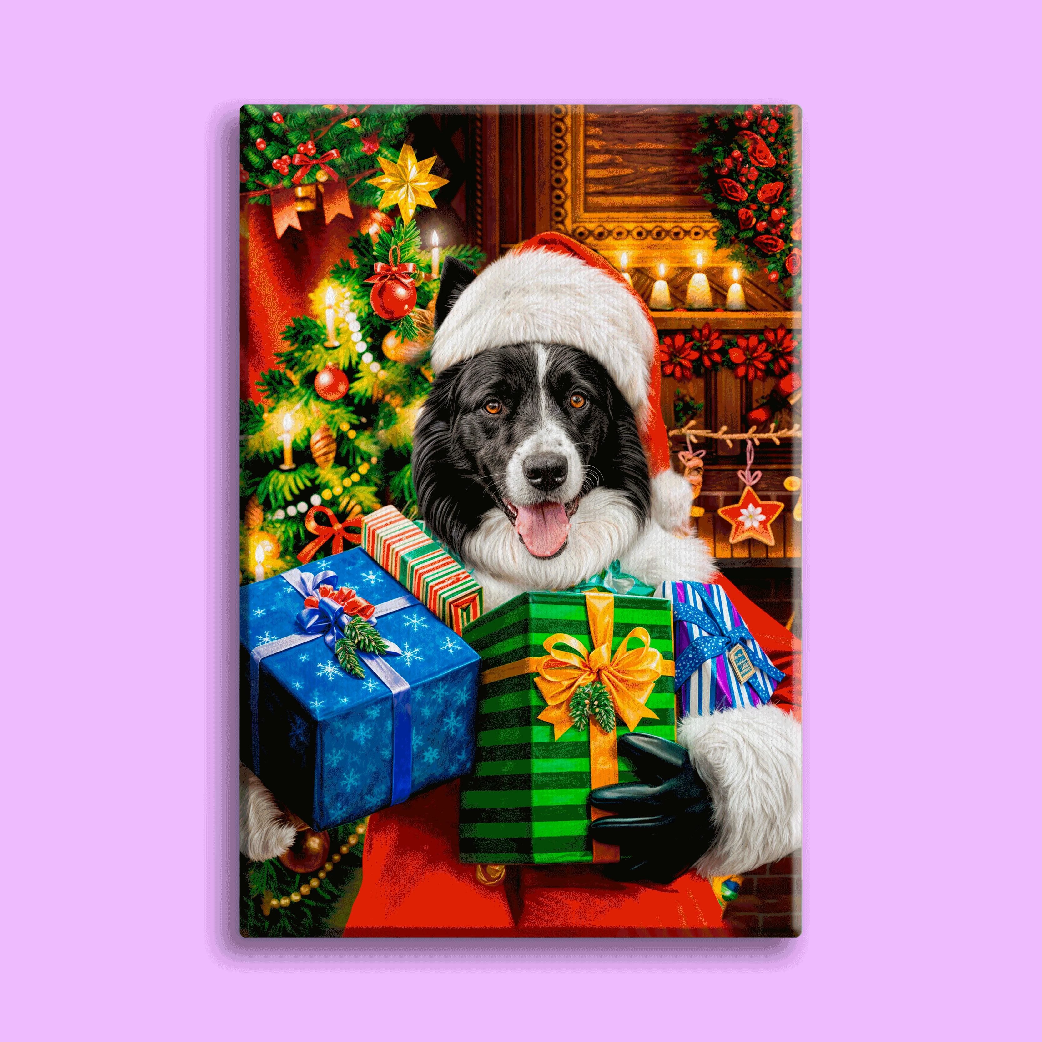 Holiday Cheer Pet Portrait – Santa’s Little Gift Giver